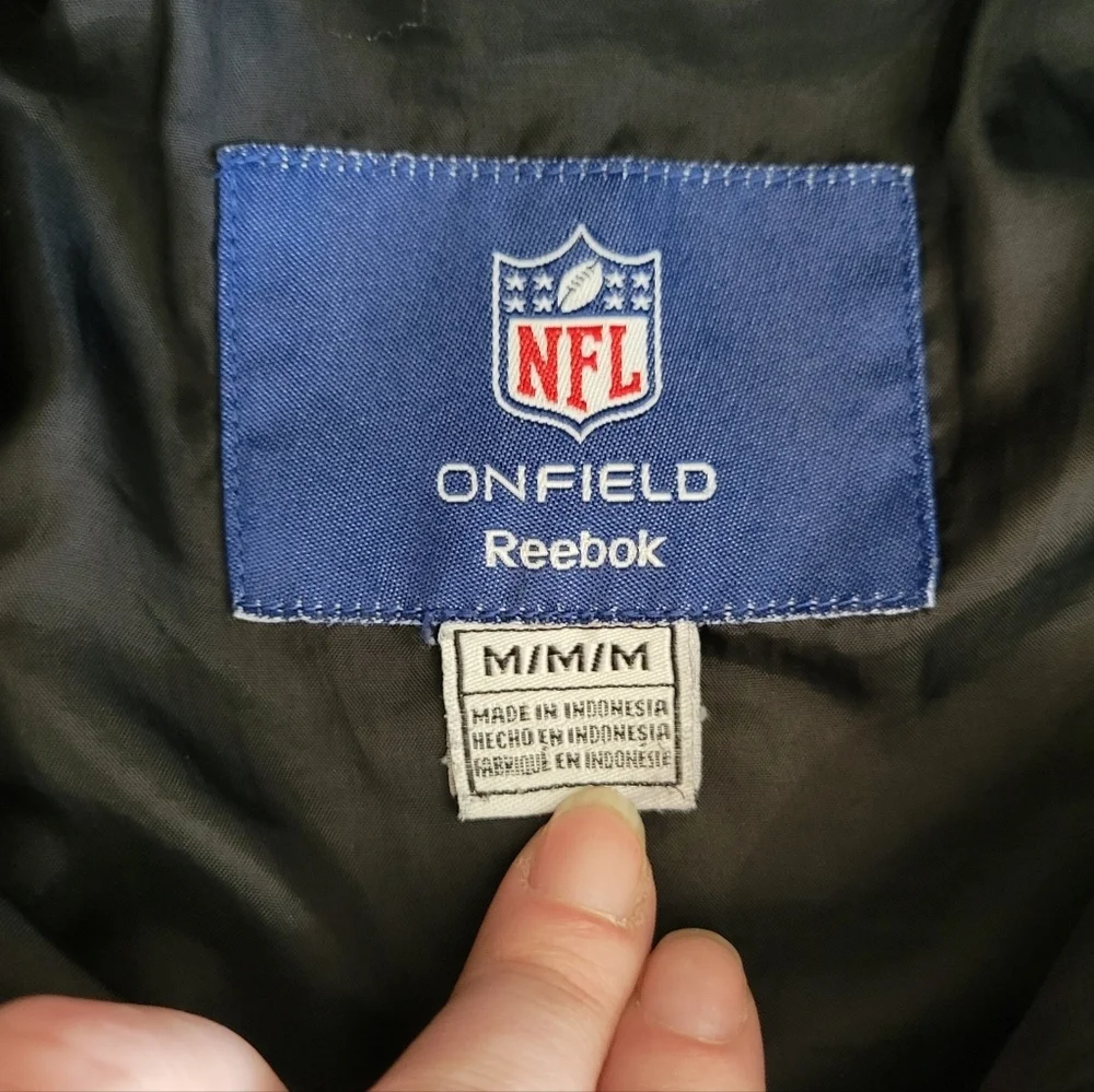 Vtg Oakland Raiders NFL Womens M Reebok On Field Windbreaker Jacket‎ PLEASE READ